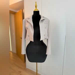 Cropped Blazer in Taupe